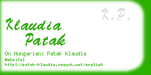 klaudia patak business card